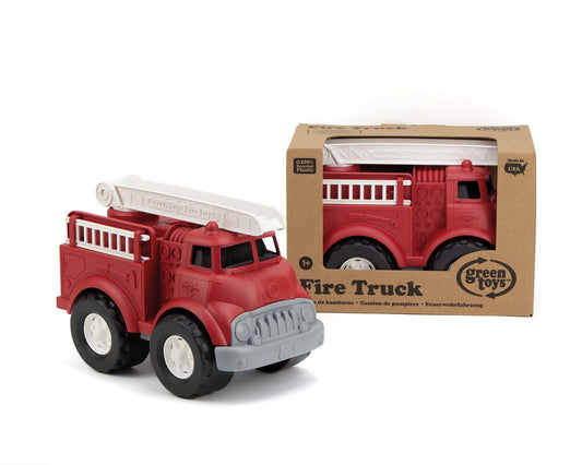 Green Toys Fire Truck - BPA , Phthalates Free Imaginative Play Toy for Improving Fine , Gross Motor Skills. for Kids,Red