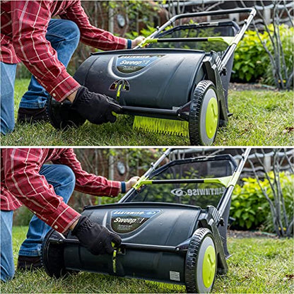 Earthwise LSW70021 21-Inch Leaf & Grass Push Lawn Sweeper, Width, Black