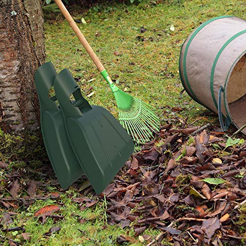 Pure Garden 50-114 Leaf Hand Rake Lightweight, Durable Grabber Tool for Scooping and Picking Up Leaves, Spreading Mulch, Gardening, and Yard Work, Green