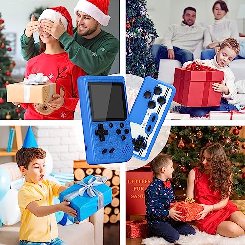Handheld Game Console, Mini Arcade Machines Built-in 400 Classical FC Games, (Blue-400 Games)