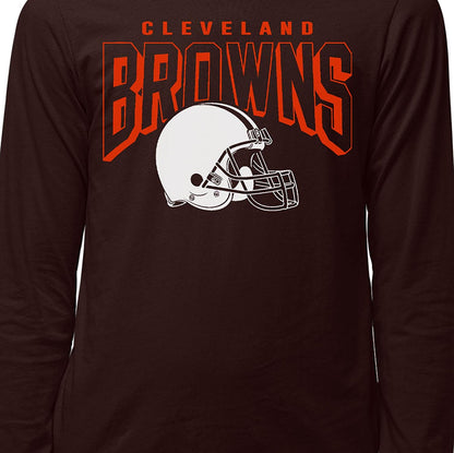 Junk Food Clothing x NFL - Cleveland Browns - Bold Logo - Unisex Adult Long Sleeve T-Shirt for Men and Women - Size X-Large