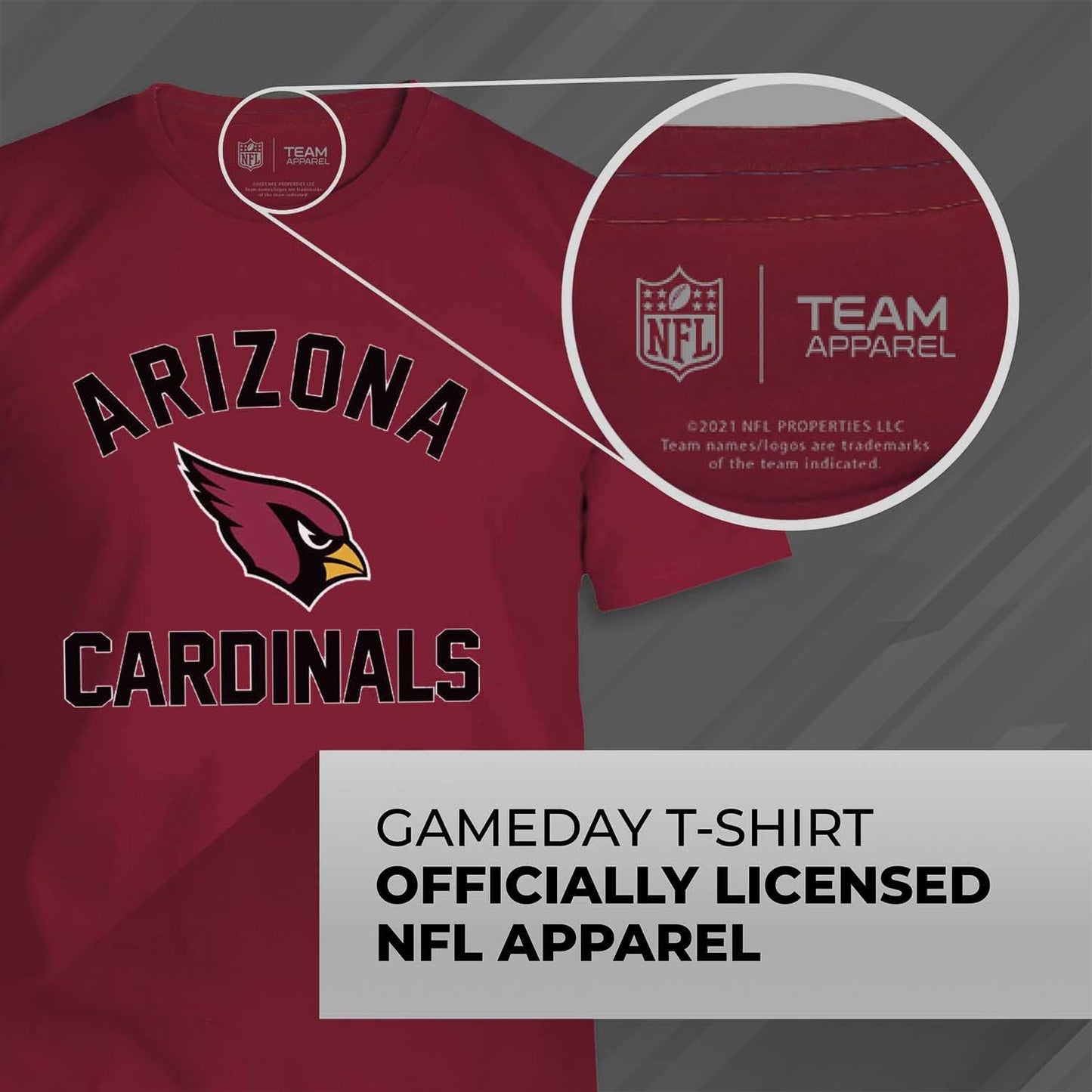 Team Fan Apparel NFL Adult Gameday T-Shirt - Cotton Blend - Tagless - Semi-Fitted - Unleash Your Team Spirit During Game Day (Arizona Cardinals - Red, Adult Medium)