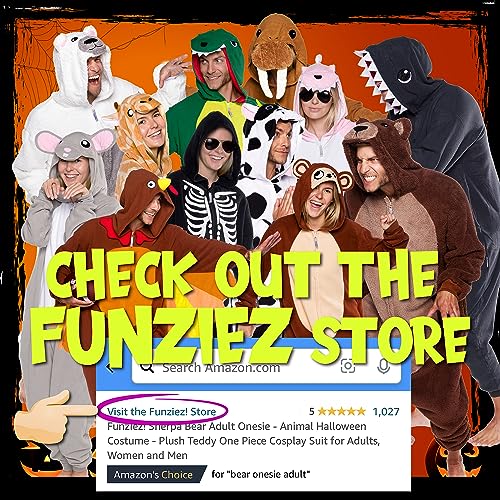 Adult Onesie Halloween Costume - Animal and Sea Creature - Plush One Piece Cosplay Suit for Adults, Women and Men FUNZIEZ!