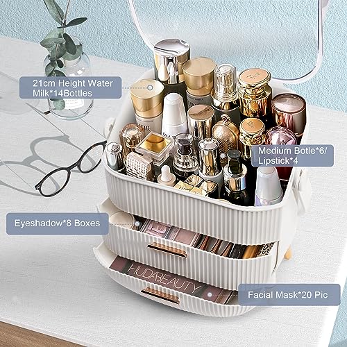 Egg Shape makeup organizer for vanity,portable cosmetics storage box,preppy skincare organizer for college dorm