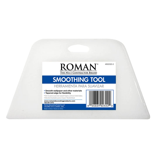 ROMAN’s Wallpaper Smoothing Tool for Home Improvement, Wallpaper Smoother for Installation, 7.75-Inch Wide, Plastic, White