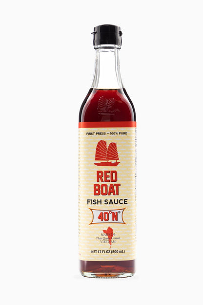 Red Boat Fish Sauce | Premium 40°N Fish Sauce made with just 2 ingredients in Vietnam | Keto, Paleo & Whole 30 | Gluten and Sugar free | 17 fl oz