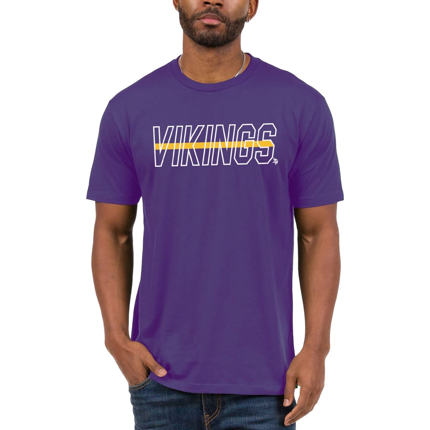 Junk Food Clothing x NFL - Minnesota Vikings - Championship Drive - Unisex Adult Short Sleeve Fan T-Shirt for Men and Women - Size X-Large