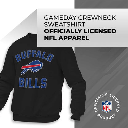 Team Fan Apparel NFL Adult Gameday Football Crewneck Sweatshirt - Cotton Blend - Stay Warm, Comfortable & Stylish on Game Day (Buffalo Bills - Black, Adult XX-Large)