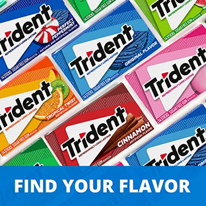 Trident Bubblegum Sugar Free Gum, 12 Packs of 14 Pieces (168 Total Pieces)