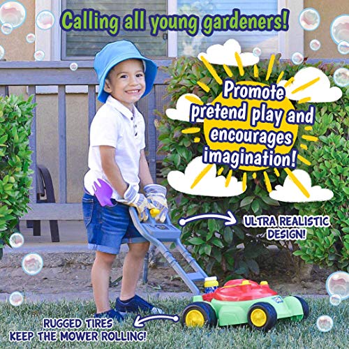 Bubble-N-Go Deluxe Toy Bubble Lawn Mower with 4 oz Bubble Solution | No Batteries Required | Amazon Exclusive - Maxx Bubbles