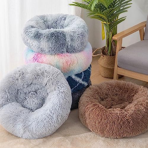 Cat Beds for Indoor Cats,20/24 Inch Dog Bed for Small Medium Large Dogs, Washable-Round Pet Bed for Puppy and Kitten with Slip-Resistant Bottom