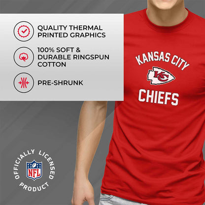 Team Fan Apparel NFL Adult Gameday T-Shirt - Cotton Blend - Tagless - Semi-Fitted - Unleash Your Team Spirit During Game Day (Kansas City Chiefs - Red, Adult XX-Large)