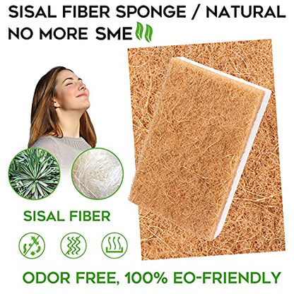 Natural Sponges Kitchen 9Pack,Eco Friendly Non-Scratch Scrub Sponge,Biodegradable Sisal Scrubber with Compostable Dish Sponges for Kitchen Cleaning…