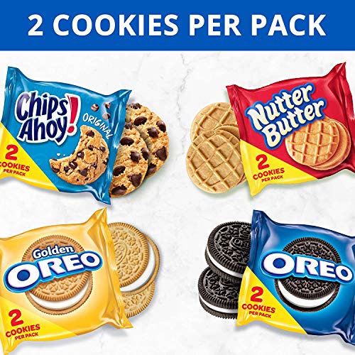 OREO Original, OREO Golden, CHIPS AHOY! & Nutter Butter Cookie Snacks Variety Pack, School Lunch Box Snacks, 56 Snack Packs (2 Cookies Per Pack)