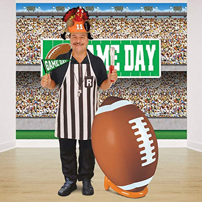 Beistle 3 FT 2 in Large Inflatable Football and Tee Set for Game Day Party Decorations, Sports Theme Photo Props