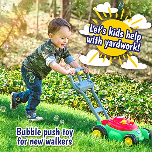 Bubble-N-Go Deluxe Toy Bubble Lawn Mower with 4 oz Bubble Solution | No Batteries Required | Amazon Exclusive - Maxx Bubbles