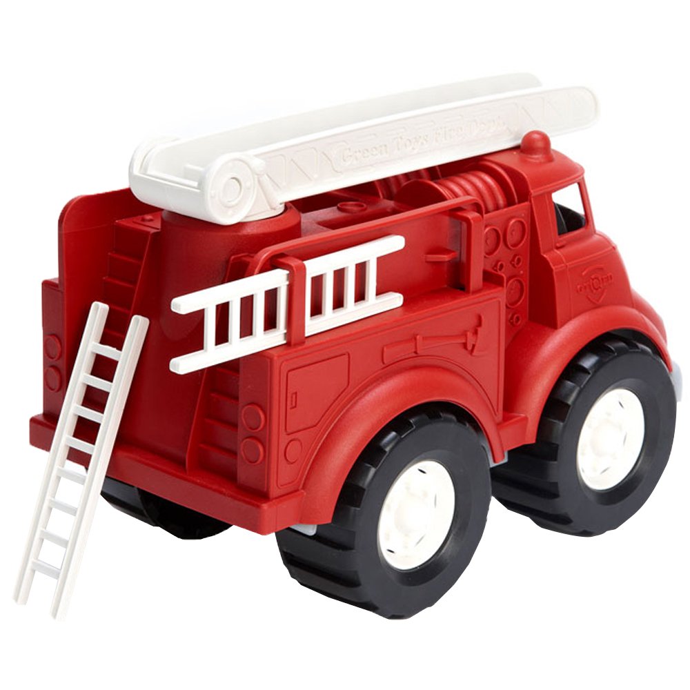 Green Toys Fire Truck - BPA , Phthalates Free Imaginative Play Toy for Improving Fine , Gross Motor Skills. for Kids,Red