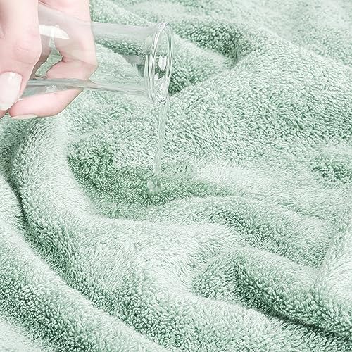 Cotton Paradise 6 Piece Towel Set, 100% Turkish Cotton Soft Absorbent Towels for Bathroom, 2 Bath Towels 2 Hand Towels 2 Washcloths, Mint Towel Set