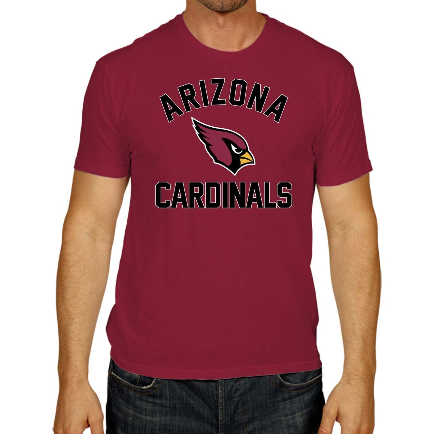 Team Fan Apparel NFL Adult Gameday T-Shirt - Cotton Blend - Tagless - Semi-Fitted - Unleash Your Team Spirit During Game Day (Arizona Cardinals - Red, Adult Medium)