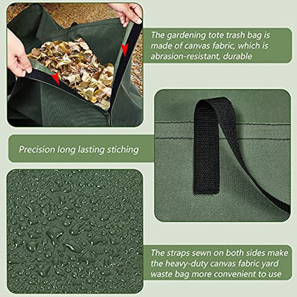 Leaf Bag For Collecting Leaves,Gardening Bag,Leaf Bag Garden Lawn Yard Waste Tarp Container,Garden Waste Basket,Heavy Duty Canvas Fabric Yard Waste Bags for Collecting Leaves on Garden Lawn