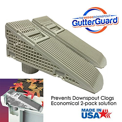 The Gutter Guard - Wedge Eliminates Downspout Pipe Clogs From Leaves and Debris - 2-Pack