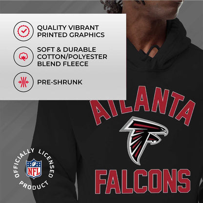 Team Fan Apparel NFL Adult Gameday Hooded Sweatshirt - Poly Fleece Cotton Blend - Stay Warm and Represent Your Team in Style (Atlanta Falcons - Black, Adult Medium)