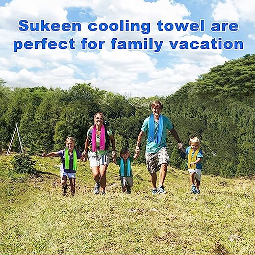 Sukeen 12 Pack Cooling Sports Towel Bulk (40"x12"), Quick-Drying Neck Cooling Wraps, Soft & Breathable Microfiber Ice Towel for Athletes, Sports Fitness Enthusiasts in Gym, Workers in Outdoor Summer