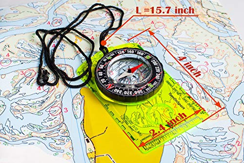 Orienteering Compass Hiking Backpacking Compass | Advanced Scout Compass Camping Navigation - Boy Scout Compass for Kids | Professional Field Compass for Map Reading - Best TurnOnSport Survival Gifts