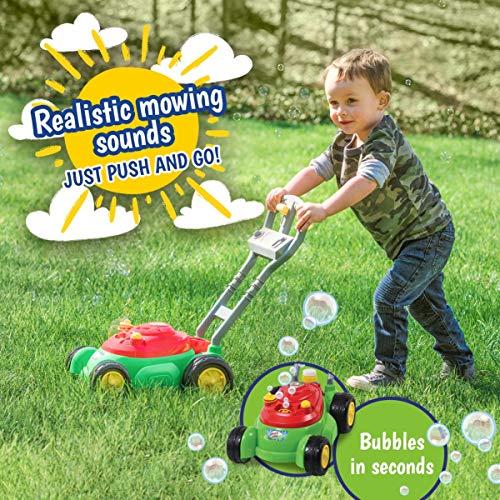 Bubble-N-Go Deluxe Toy Bubble Lawn Mower with 4 oz Bubble Solution | No Batteries Required | Amazon Exclusive - Maxx Bubbles