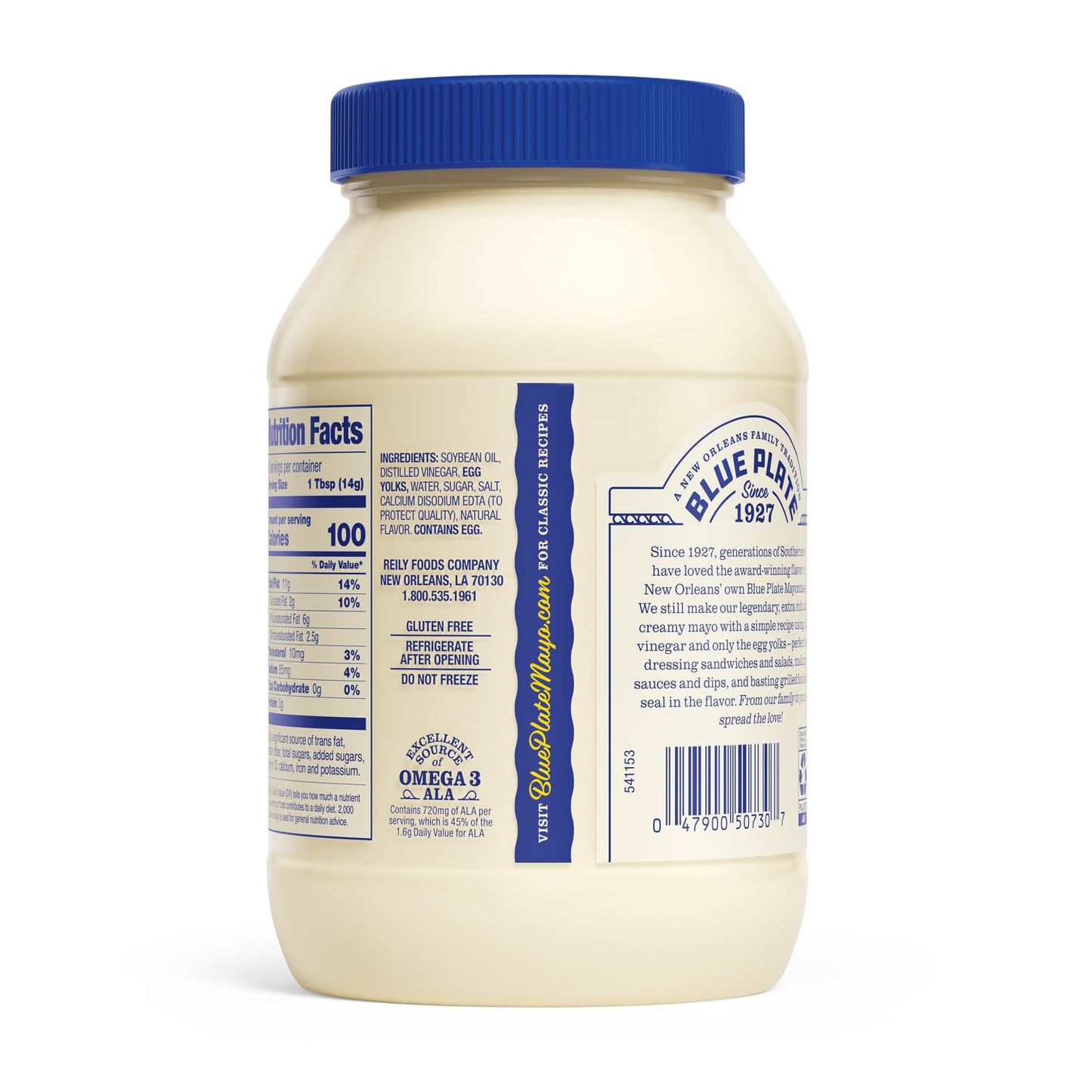 Blue Plate Real Mayonnaise, Homestyle Mayo For Chicken Salad to Deviled Eggs, 30 Fl Oz (Pack of 1)