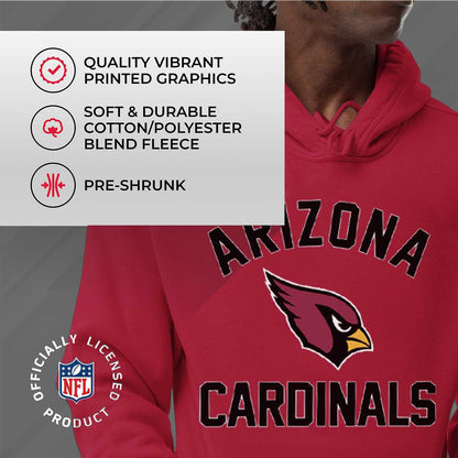 Team Fan Apparel NFL Adult Gameday Hooded Sweatshirt - Poly Fleece Cotton Blend - Stay Warm and Represent Your Team in Style (Arizona Cardinals - Red, Adult Medium)