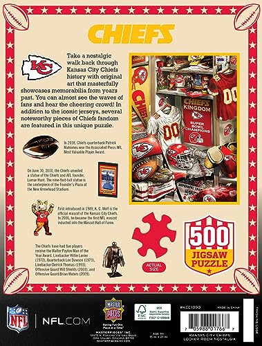 MasterPieces Game Day 500 Piece Jigsaw Puzzle for Adults - NFL Kansas City Chiefs Locker Room - 15"x21"