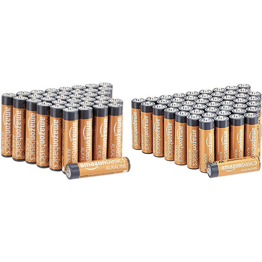 AmazonBasics Alkaline Battery Combo Pack | AA 48-Pack, AAA 36-Pack (May Ship Separately)