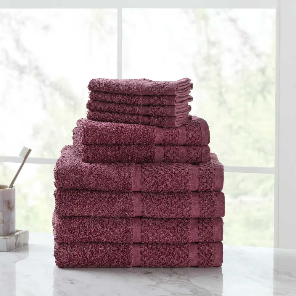 10 Piece Bath Towel Set with Upgraded Softness & Durability, Gray