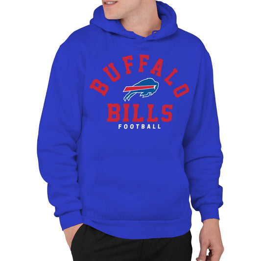 Junk Food Clothing x NFL - Buffalo Bills - Classic Team Logo - Unisex Adult Pullover Fleece Hoodie for Men and Women - Size Large