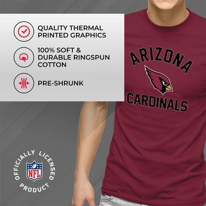 Team Fan Apparel NFL Adult Gameday T-Shirt - Cotton Blend - Tagless - Semi-Fitted - Unleash Your Team Spirit During Game Day (Arizona Cardinals - Red, Adult Medium)