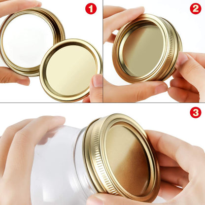 Ball, Kerr, Wide Mouth Mason Jar Canning Lids and Rings |12 Sets, Gold|