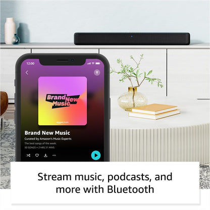 Introducing Amazon Fire TV Soundbar, 2.0 speaker with DTS Virtual:X and Dolby Audio, Bluetooth connectivity