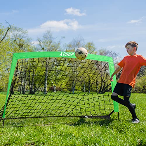 Kunup Kid Soccer Goal for Backyard 5x3FT 6x4FT 9x5FT Large Portable Soccer Net for Backyard Folding Soccer Goal Practice Net with Carrying Bag for Outdoor Indoor