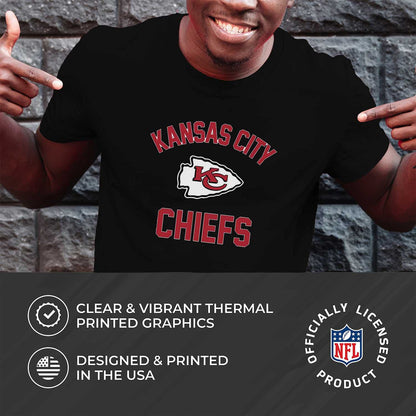 Team Fan Apparel NFL Adult Gameday T-Shirt - Cotton Blend - Tagless - Semi-Fitted - Unleash Your Team Spirit During Game Day (Kansas City Chiefs - Black, Adult XX-Large)