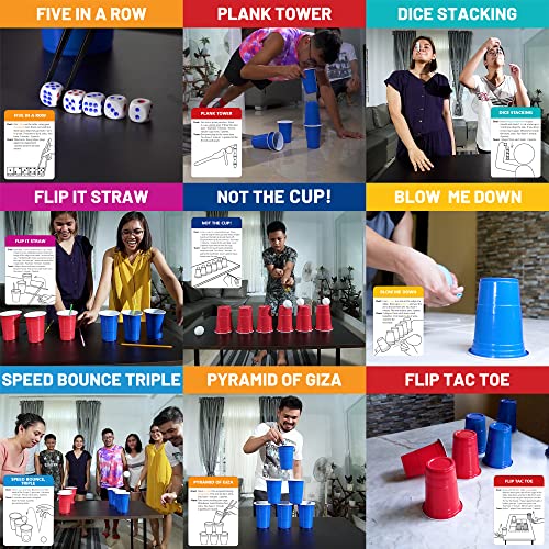 Minute of Fun Party Game - Amazing, 237 Minute to Win It Challenges for Duels, Teams, Parties - Teens, Family, Friends , Kids, Adults, for Home, Scout Games, School, Travel. 2-12 Players.