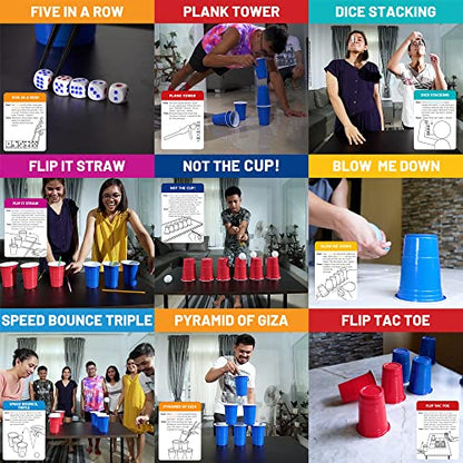 Minute of Fun Party Game - Amazing, 237 Minute to Win It Challenges for Duels, Teams, Parties - Teens, Family, Friends , Kids, Adults, for Home, Scout Games, School, Travel. 2-12 Players.