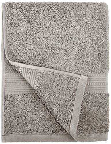 Amazon Basics 6-Piece Fade Resistant Bath towel, Hand and Washcloth Set - Cotton, Gray, 14.25" L x 10.85" W