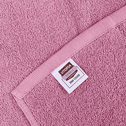 Utopia Towels Cotton Washcloths Set - 100% Ring Spun Cotton, Premium Quality Flannel Face Cloths, Highly Absorbent and Soft Feel Fingertip Towels (12 Pack, Pink)