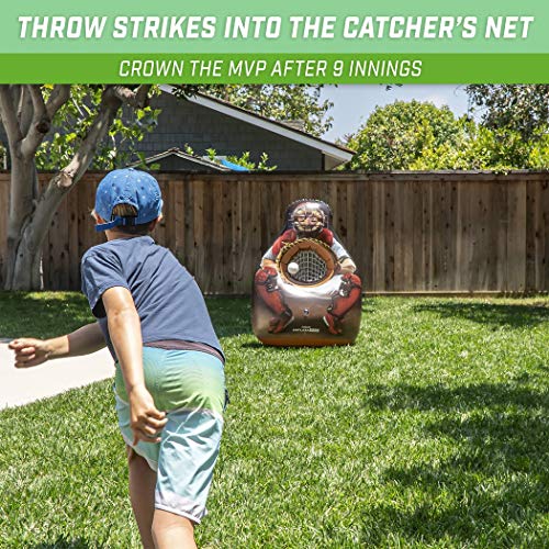 GoSports Inflataman Baseball Toss Challenge - Inflatable Catcher Strike Zone Pitching Game