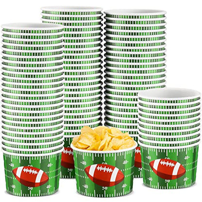 CHENGU Football Snack Bowl Paper Game Day Football Bowls Party Supplies Football Ball Serving Bowl Paper Cups Disposable Paper Bucket for Football Tailgate Dinner Sports Event(48 Pieces)