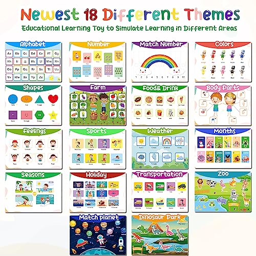 Montessori Busy Book Learning Toys for 3 4 5 Year Old Toddler - Kids Preschool Learning Activities Newest 35Themes Activity Binder Early Educational Autism Sensory Travel Toys Gifts for Boys Girls