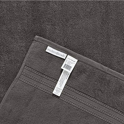 Amrapur Overseas | Artesia Damask 6 Piece Reversible Yarn Dyed Jacquard Towel Set (Platinum)