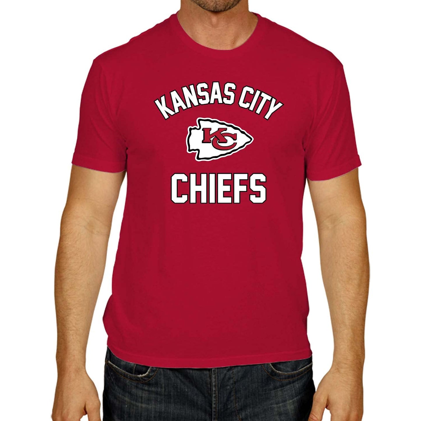 Team Fan Apparel NFL Adult Gameday T-Shirt - Cotton Blend - Tagless - Semi-Fitted - Unleash Your Team Spirit During Game Day (Kansas City Chiefs - Red, Adult XX-Large)