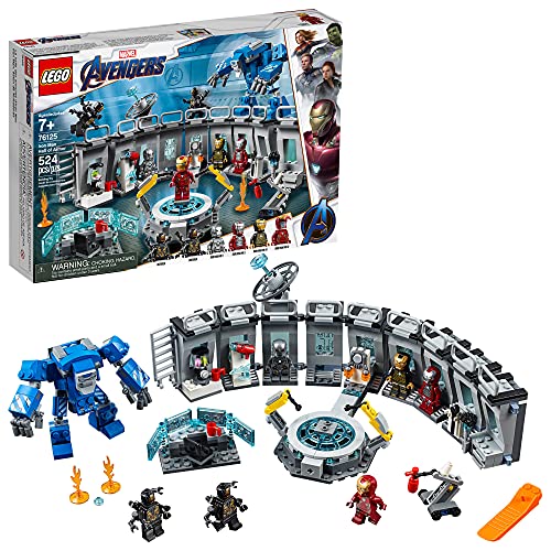 LEGO Marvel Avengers Iron Man Hall of Armor 76125 Building Kit, Marvel Tony Stark Iron Man Suit Action Figures (524 Pieces)